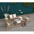 Dizajnový záhradný konferenčný stolík Jardin z teakového dreva 120 cm