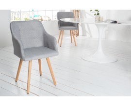 Retro stolička s opierkami Scandinavia drukovaná šedá
