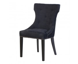 Luxusná saténová čierna jedálenská stolička Satina 96 cm 