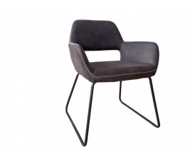 Retro dizajnová sivá stolička Pala s opierkami na ruky 79cm