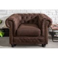 Chesterfield štýlové hnedé kreslo Loungrre s vkusným 105cm