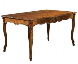 Luxusný rustikálny rozkladací jedálenský stôl Pasiones obdĺžnikového tvaru z dreveného masívu s vyrezávanou výzdobou 160cm