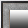 Moderné nástenné zrkadlo Otawa si štvorcovým čierno-sivým rámom z ekokože 75cm