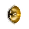 Dizajnová nástenná art deco lampa Sonelli kruhového tvaru z kovu v zlato-čiernom prevedení