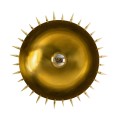 Art deco zlatá nástenná lampa Sonelli okrúhleho tvaru z kovu s vybíjaným zdobením 34cm