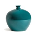 Guľatá keramická váza Berat v tyrkysovom prevedení