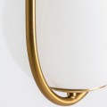Art deco dizajnová závesná lampa Nola zlatej farby z kovu a skla 42cm