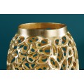Art deco dizajnová váza Hoja v zlatom prevedení s kovovou konštrukciou 90cm