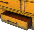 Vintage konzolový stolík Kolorida z masívneho dreva v žltom prevedení s patinou