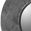 Kovové okrúhle zrkadlo Meriss sivej farby s reliéfovým povrchom