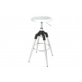 Dizajnová glamour barová otočná okrúhla stolička Zalias v striebornej chromovanej farbe 74-82 cm 