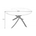 Dizajnový antracitový čierny okrúhly jedálenský stôl Valldemossa s prekríženými nohami 120 cm