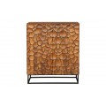 Dizajnová hnedá barová skrinka Timanfaya z dekoratívnou mozaikou z mangového dreva 120 cm