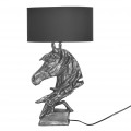 Dizajnová vintage stolná lampa Suomin so striebornou podstavou v tvare konskej hlavy 60 cm