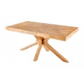 Vidiecky obdĺžnikový jedálenský stôl Nina z masívneho dreva v svetlej hnedej farbe s parketovým vzorom 160 cm