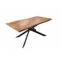 Moderný masívny obdĺžnikový jedálenský stôl Mammut s doskou z akáciového dreva v medovej hnedej farbe 200 cm