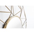 Dizajnové art deco zlaté okrúhle zrkadlo Xoia s kovovým rámom so vzdušným diamantovým dizajnom 90 cm