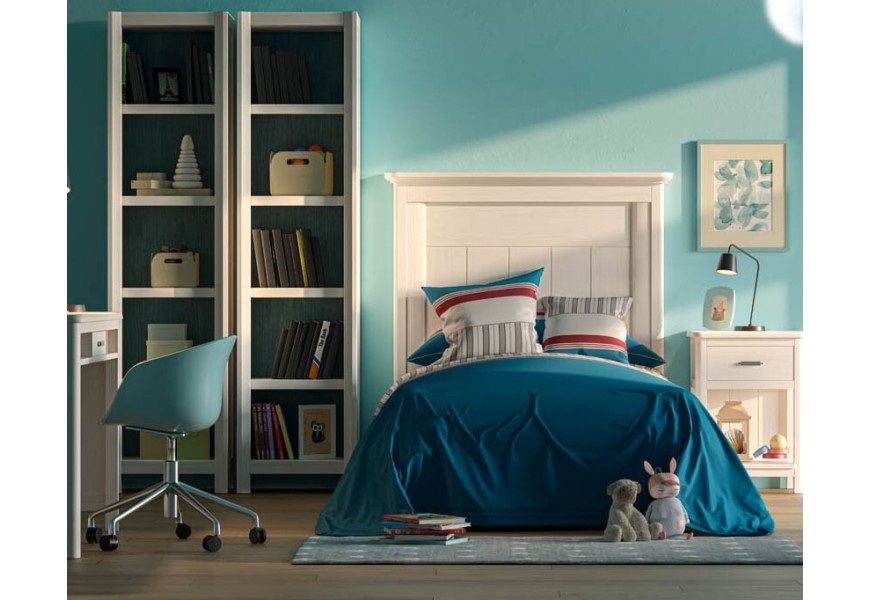 Luxusná dizajnová zostava Cerdena do detskej izby z masívneho dreva v bielej farbe so štýlovým moderným nádychom