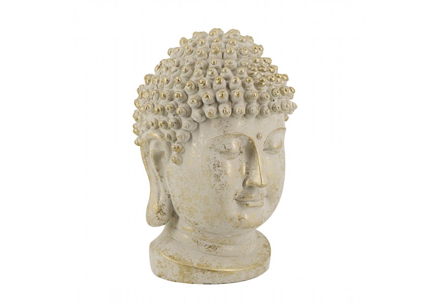 Dizajnová béžovo zlatá etno soška Siddhartha s podobizňou Budhu