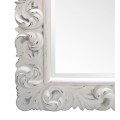 Provensálske vintage biele nástenné zrkadlo Marzia s vyrezávaným oblúkovým rámom 120 cm