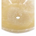 Dizajnové okrúhle kamenné umývadlo Piedra do kúpeľne zo žltého ónyxu 40 cm