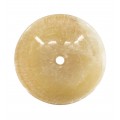 Dizajnové okrúhle kamenné umývadlo Piedra do kúpeľne zo žltého ónyxu 40 cm