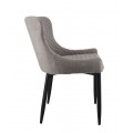 Moderná jedálenská stolička Gardy s dizajnovým čalúneným poťahom v sivej farbe 82 cm
