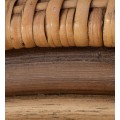 Luxusná ratanová jedálenská záhradná stolička Rata s kvalitným ratanovým výpletom v hnedej farbe so zaoblenou drevenou konštrukciou