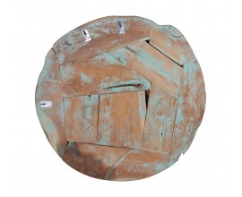 Luxusná štýlová nástenná okrúhla dekorácia Mensy z dreva v hnedej a zelenej farbe 80 cm