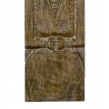 Dekoratívny etno vyrezávaný panel Isu s figurálnym motívom z teakového dreva v prírodnej hnedej farbe 165 cm