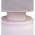 Moderná slonovinová biela sada okrúhlych príručných stolíkov Ivette s vrchnou doskou s mramorovým dizajnom 47 cm