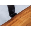 Masívna industriálna lavica Mammut z akáciového dreva s kovovými nožčkami medová hnedá 162 cm