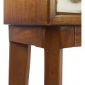 Severský retro konzolový stolík Vellesa z masívneho mindi dreva v hnedej farbe s bielymi zásuvkami 110 cm