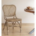 Luxusná ratanová záhradná stolička Bistro v prírodnej svetlej hnedej farbe 90 cm