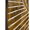 Dizajnová etno dekorácia Kiribila z troch vyrezávaných drevených panelov v tmavej hnedej farbe s motívom špirál 180 cm