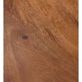 Moderná industriálna lavica Samanea z masívneho dreva suar v hnedej farbe s kovovými nožičkami 126 cm