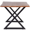 Moderný industriálny obdĺžnikový jedálenský stôl Axel s vrchnou doskou z akáciového dreva v medovej hnedej farbe 160 cm