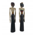 Dizajnová etno dekorácia Loro Blonyo s dvomi figúrami muža a ženy s polohovateľnými ramenami 100 cm