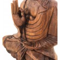 Štýlová etno dekorácia soška Budhu v orientálnom nádychu v hnedej farbe z masívneho suarového dreva