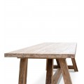 Štýlový obdĺžnikový masívny jedálensky stôl Larris teakového dreva v rustikálnom štýle