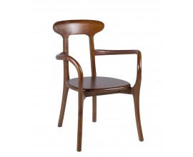 Štýlová koloniálna masívna jedálenská stolička Star v hnedej farbe 80 cm 