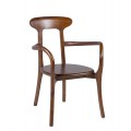Dizajnová zaoblená jedálenská stolička Star z masívneho hnedého teakového dreva v koloniálnom štýle