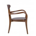 Štýlová koloniálna masívna jedálenská stolička Star v hnedej farbe 80 cm 