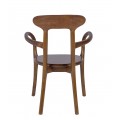 Dizajnová jedálenská stolička Star z masívneho teakového dreva v hnedej farbe s hladkým povrchom so zaoblenými rohmi v koloniálnom štýle