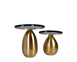 Dizajnové art deco set príručných stolíkov Goldy v zlatej farbe 52 cm 