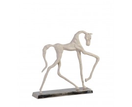 Moderná surrealistická soška koňa Zaldibat v bielej farbe z kovovej zliatiny 56 cm