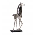 Luxusná moderná socha koňa Zilarra z kovovej zliatiny v striebornej farbe s kubistickými prvkami 115 cm