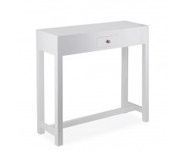 Moderný obdĺžnikový konzolový stolík Blanc v bielej farbe so zásuvkou 80 cm