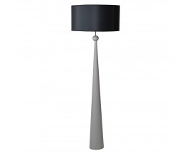 Moderná art deco geometrická stojaca lampa Matil s čiernym valcovým tienidlom 155 cm