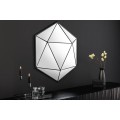 Štýlové art deco moderné geometrické zrkadlo Diamont s čiernym kovovým rámom 62 cm